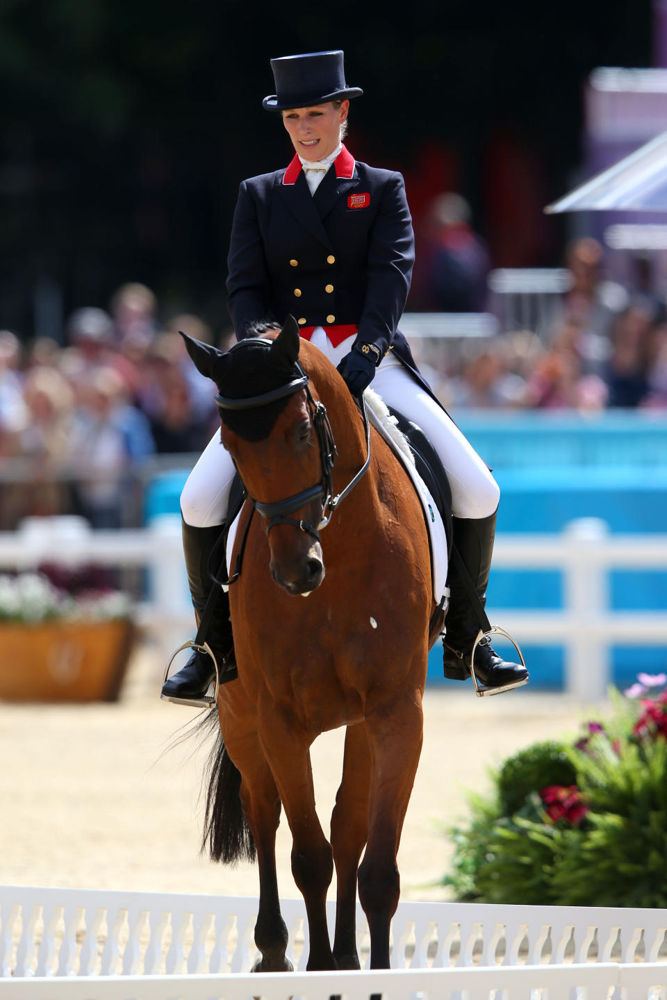 LONDON, ENGLAND - JULY 29: Zara Phillips of Great Britain and her horse High Kingdom compete in Individual Eventing on Day 2 of the London 2012 Olympic Games at Greenwich Park on July 29, 2012 in London, England. (Photo by Alex Livesey/Getty Images)