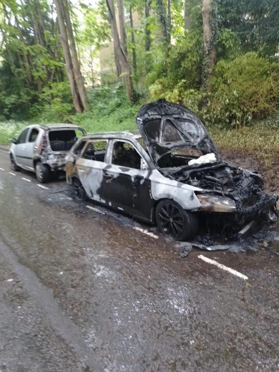 Oxford Mail: Fire damaged cars in Oxford