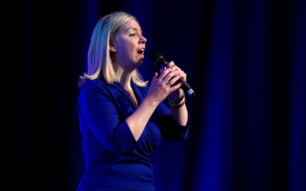 Dame Andrea Jenkyns sings the National Anthem