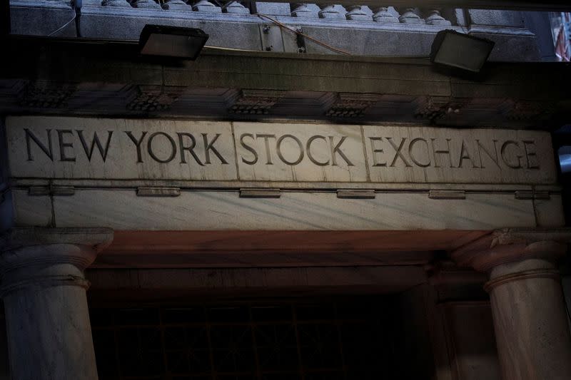 The Wall St. entrance to the NYSE is seen in the financial district in New York