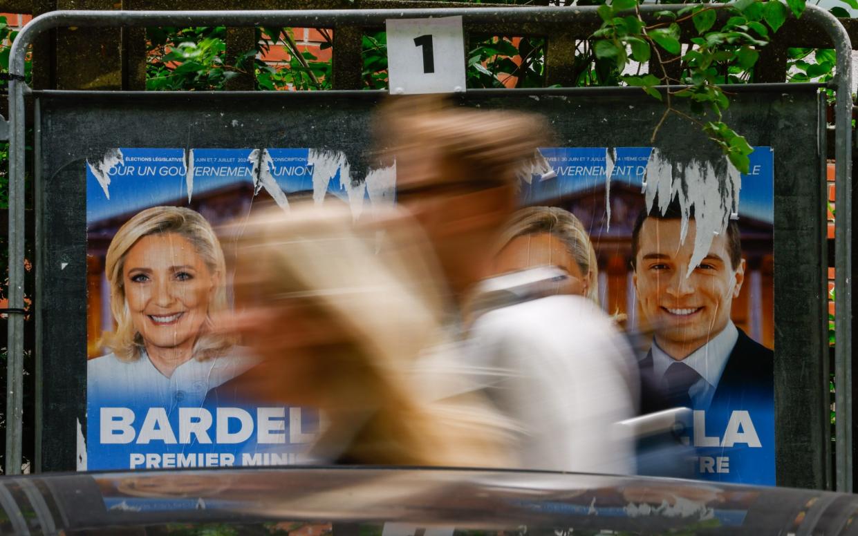 Billboards for candidates in a street