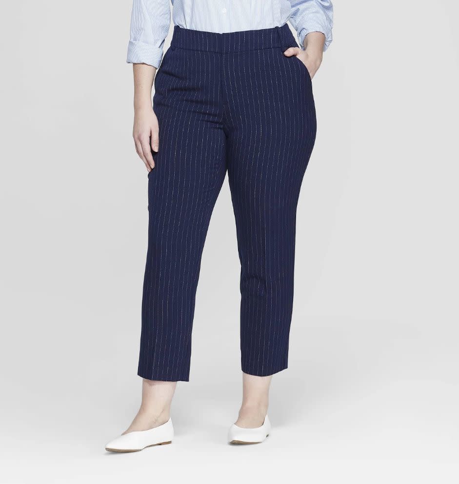 Ava & Viv Women's Plus Size Striped Comfort Waistband Ankle Pants (Photo: Target)