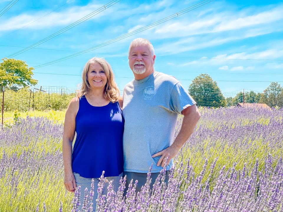 Marcee and Greg Mathews own MGM Lavender Farm in Halls. The couple also raise bees and chickens on their seven-acre property, and spend days making sauce from the tomatoes and jam from the berries they grow on their property. They used to have goats, Waylon and Willie, but when they kept escaping or activating the Ring doorbell, the couple realized they needed more space to roam. June 20, 2022