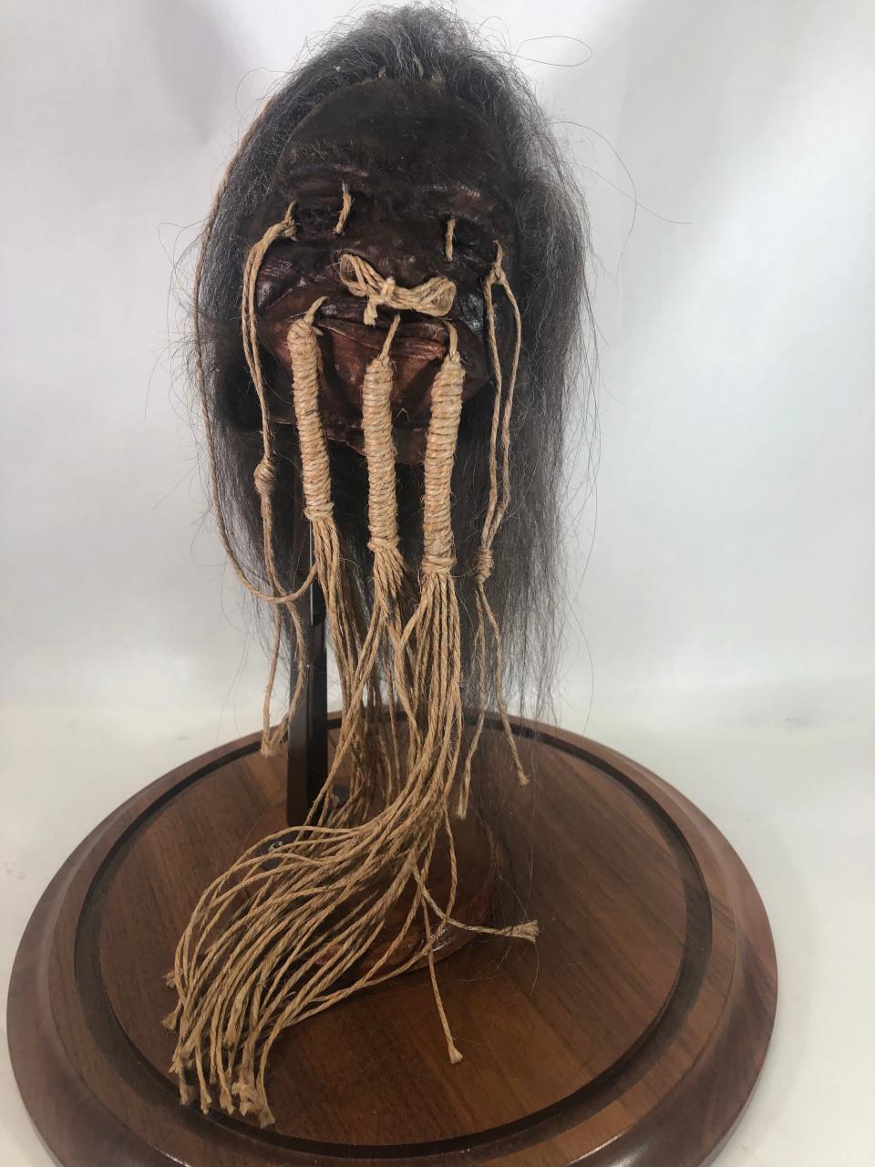 It may be just latex and horsehair, but this shrunken head certainly looks convincing.