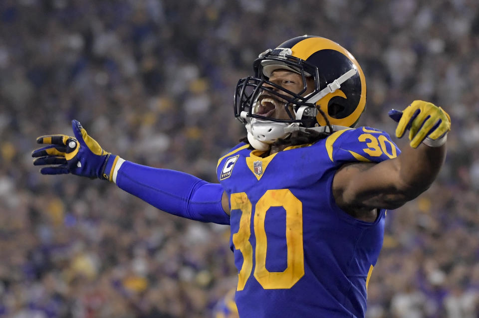 Todd Gurley and the Los Angeles Rams are averaging 35.0 points per game this season. (AP)