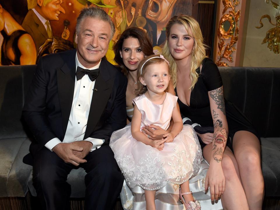 Alec Baldwin, Hilaria Baldwin, Carmen Gabriela Baldwin and Ireland Baldwin attend "Spike's One Night Only: Alec Baldwin" at The Apollo Theater on June 25, 2017 in New York City