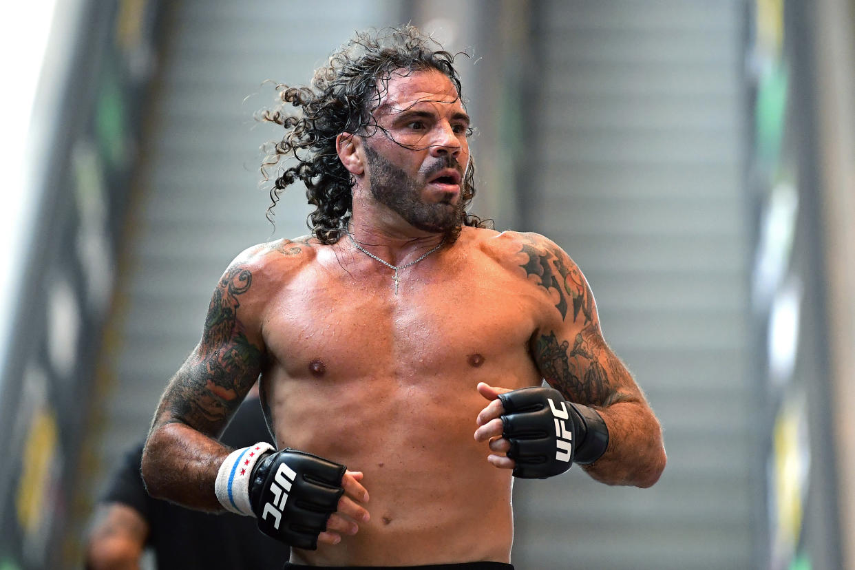 NEWARK, NEW JERSEY - JULY 31:  Clay Guida practices during the UFC Fight Night Open Workouts at Prudential Center on July 31, 2019 in Newark, New Jersey. (Photo by Steven Ryan/Zuffa LLC via Getty Images)