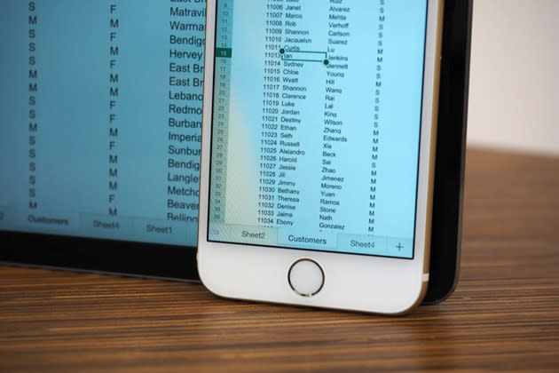 Microsoft Office on an iPhone