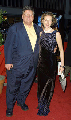 Robbie Coltrane and wife at the New York premiere of Warner Brothers' Harry Potter and The Sorcerer's Stone