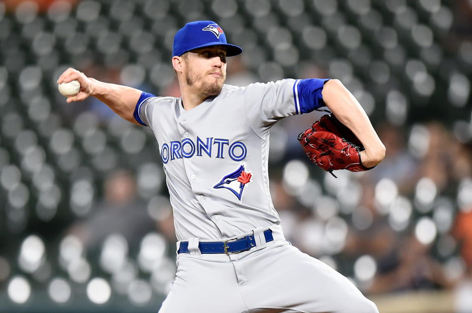 BALTIMORE, MD - SEPTEMBER 17:  Ken Giles #51 of the Toronto Blue Jays pitches against the Baltimore Orioles at Oriole Park at Camden Yards on September 17, 2019 in Baltimore, Maryland.  (Photo by G Fiume/Getty Images)