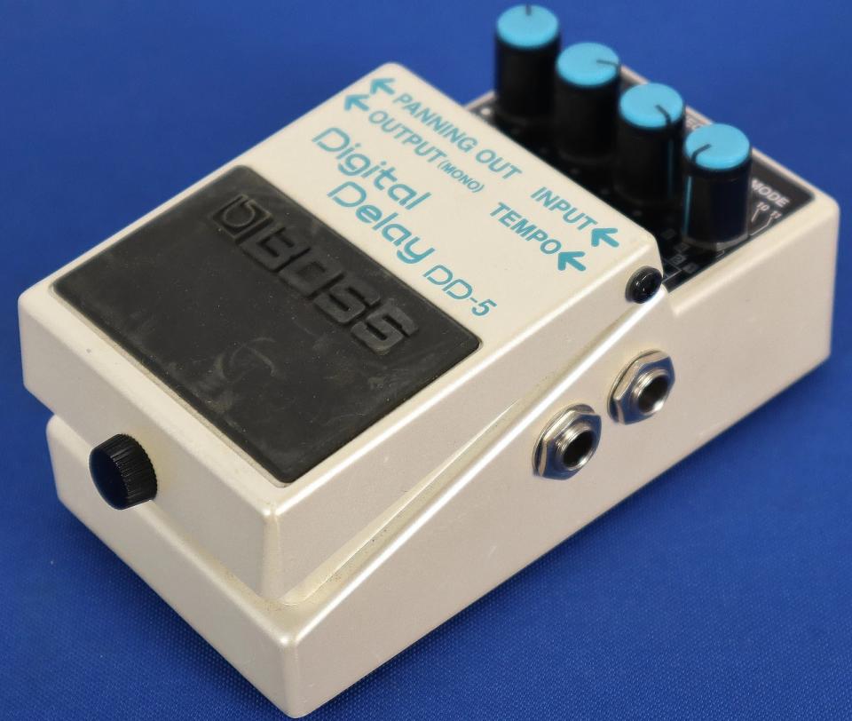 A Boss DD-5 pedal once owned and used by Steve Vai