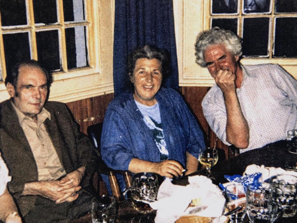 Norman Neininger, Joan Neininger and Ken Selway in the Cannon pub, Gloucester (SWNS)