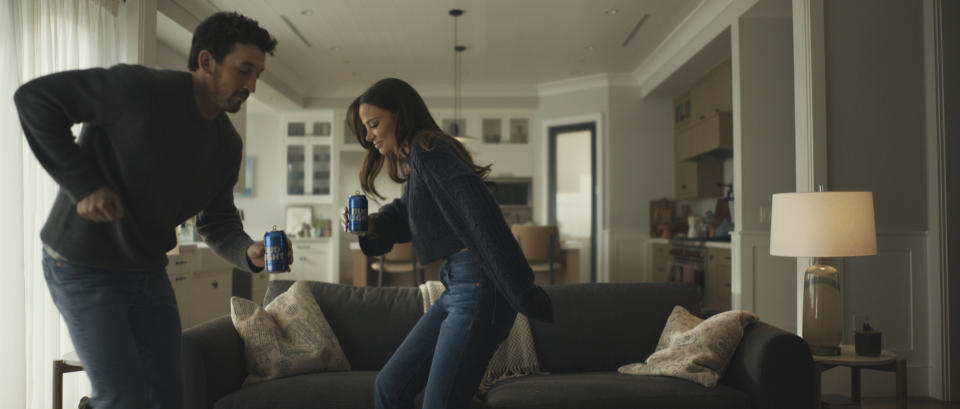 This photo provided by Bud Light shows a scene from Bud Light 2023 Super Bowl NFL football spot. A bevy of booze brands will be in the Super Bowl ad lineup this year, now that Anheuser-Busch has ended its exclusive advertising sponsorship after more than 30 years. Anheuser-Busch, parent of the Budweiser, Michelob Ultra and Busch beer brands, said in June it would end its exclusivity deal, which it first struck in 1989, and focus on other marketing efforts. (Bud Light via AP)