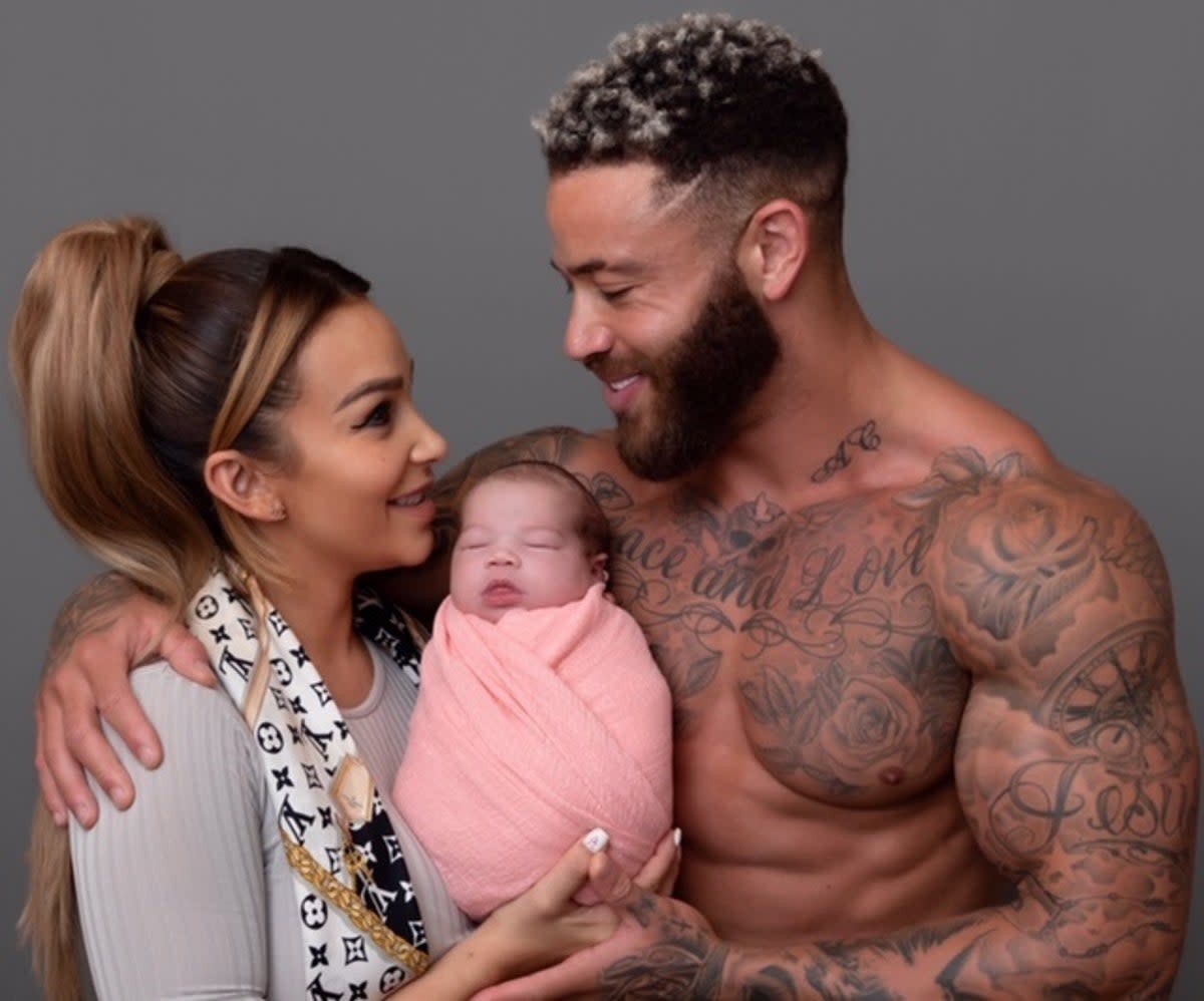 Ashley Cain with his ex Safiyya Vorajee and their late daughter Azaylia (PA)