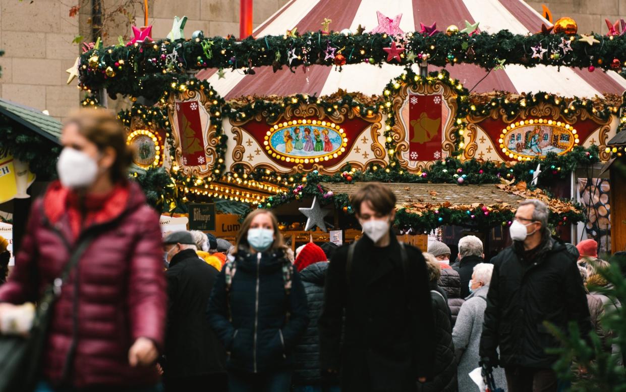 Christmas market in city center of Bonn, Germany - Getty