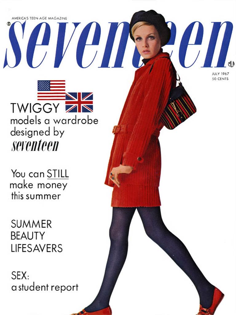 <b>Twiggy, 1967</b> Who's that model with the long legs and long lashes? It's former "America's Next Top Model" judge (and supermodel) Twiggy! Her cover story says, "She's 17, has modeled less than a year, and receives fan mail addressed to simply: Twiggy, London, England." <a href="http://www.seventeen.com/entertainment/features/most-iconic-seventeen-covers?link=rel&dom=yah_omg&src=syn&con=art&mag=svn" rel="nofollow noopener" target="_blank" data-ylk="slk:See More Celebs Who Have Covered Seventeen;elm:context_link;itc:0;sec:content-canvas" class="link ">See More Celebs Who Have Covered Seventeen</a> Courtesy Seventeen