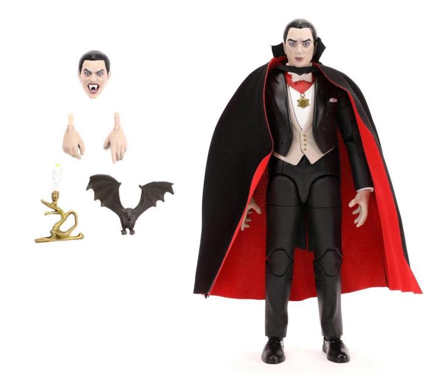 Jada Toys' Dracula action figure with accessories and alternate head, a Universal Monsters action figures