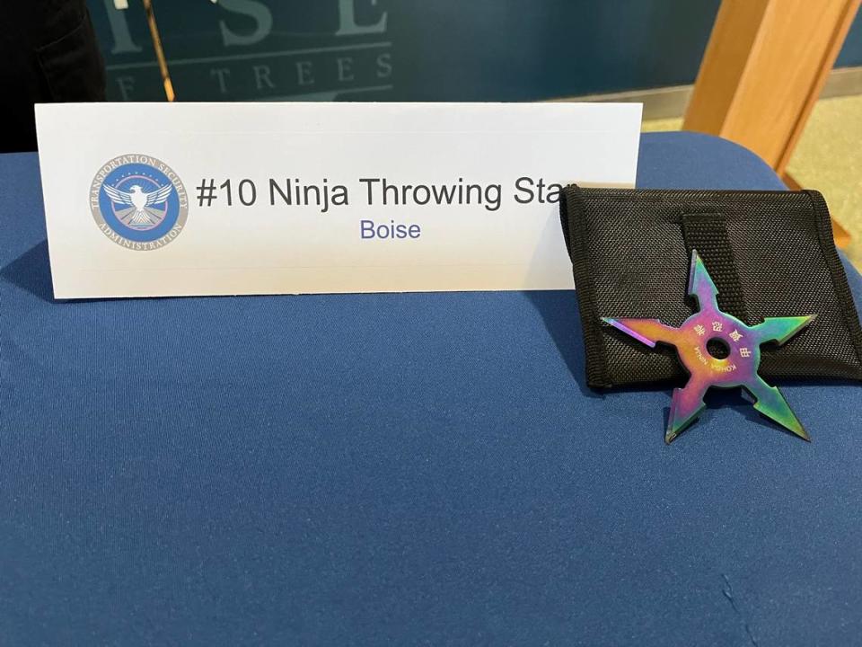 A ninja throwing star confiscated at Boise Airport.