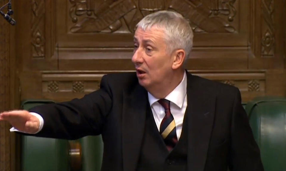 New speaker: Lindsay Hoyle, the Deputy Speaker of the House of Commons, gestures as Chancellor of the Exchequer George Osborne delivers his Budget statement to the House of Commons in 2016.