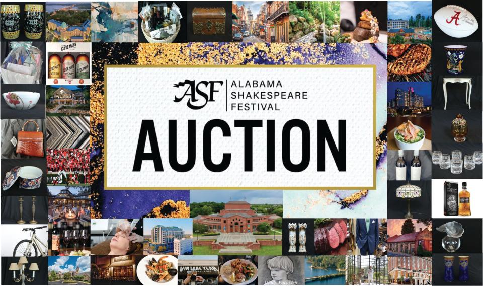 There are 51 items up for bid online now through Saturday at 8 p.m. for the Alabama Shakespeare Festival's 50th Anniversary Gala auction.