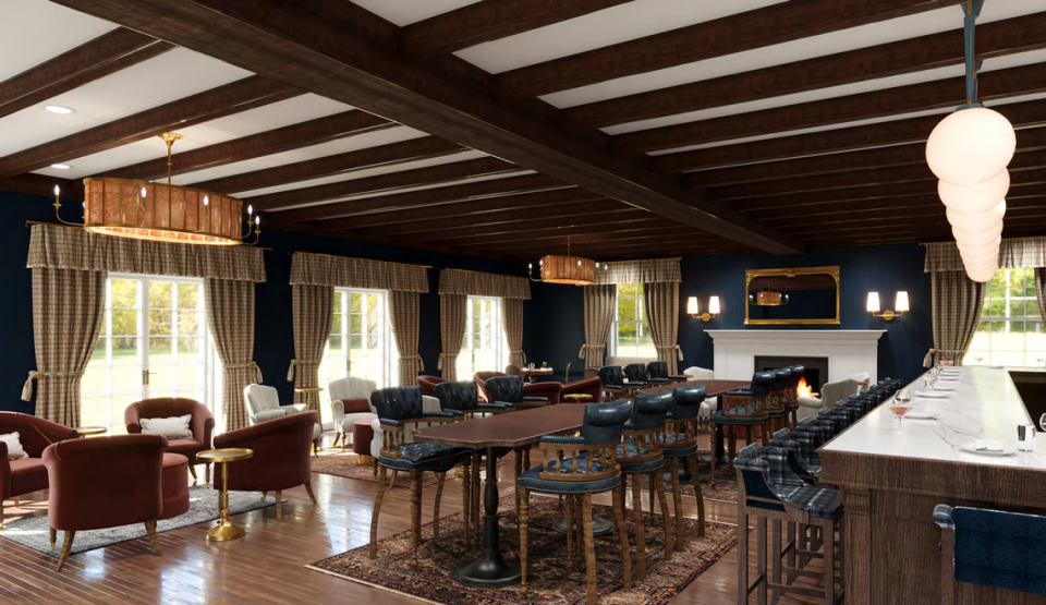 A rendering of the 1855 Lounge inside the newly renovated Nittany Lion Inn. The historic hotel is taking reservations beginning March 4 for the fall. 