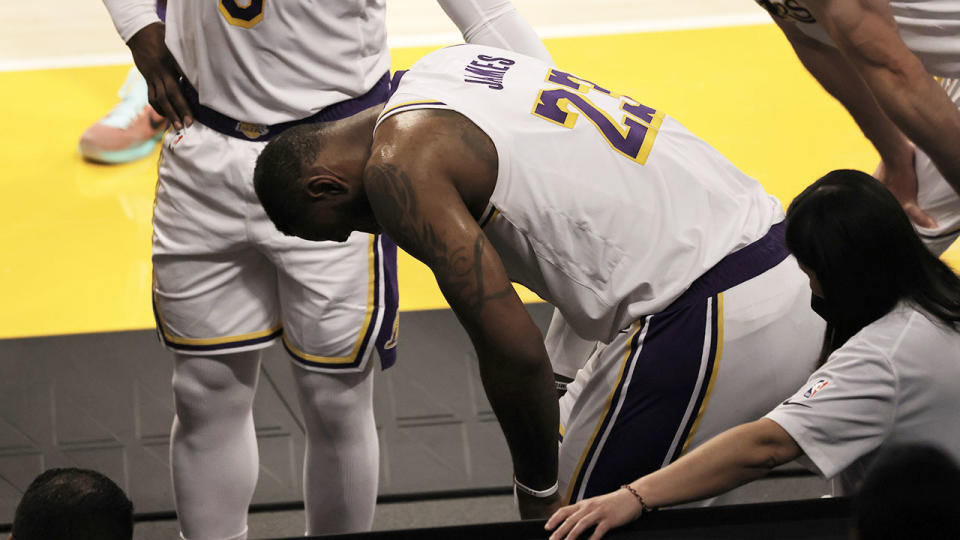 LeBron James, pictured here during the Lakers' clash with Atlanta. 