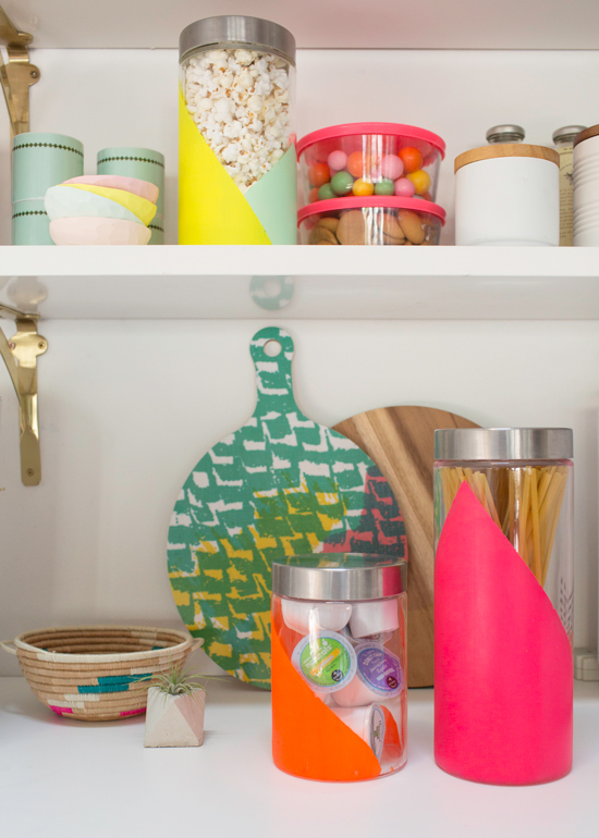 DIY Neon-Blocked Food Storage Jars