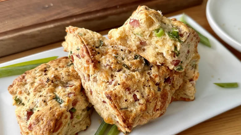 Ham cheese and scallion scones