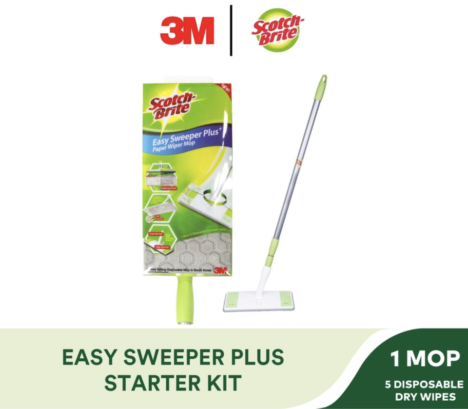 3M Scotch Brite Easy Sweeper Plus Anti Bac Paper Wiper Mop. PHOTO: Shopee)


