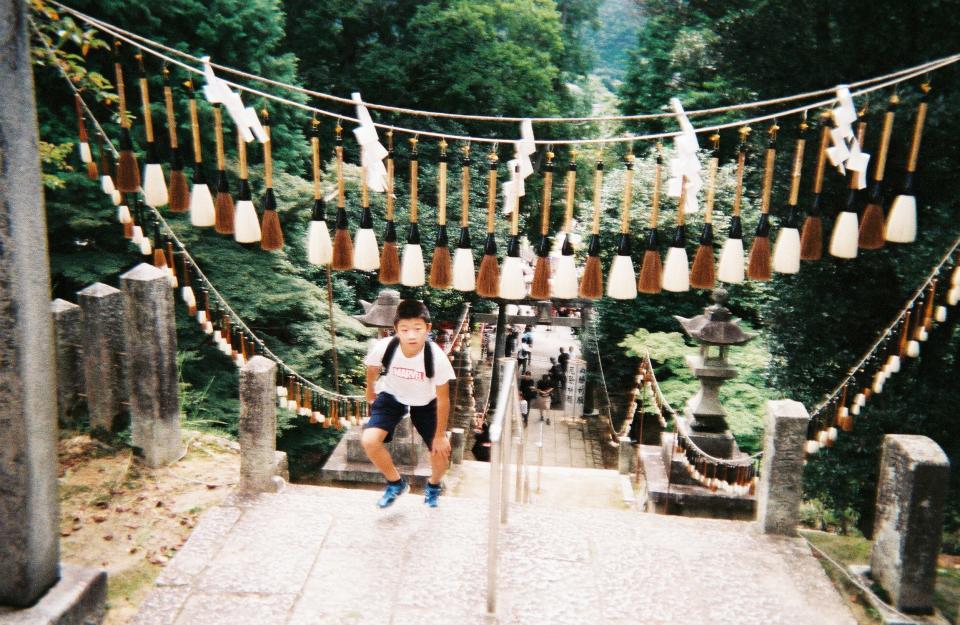 The uphill climb to the shrine area.