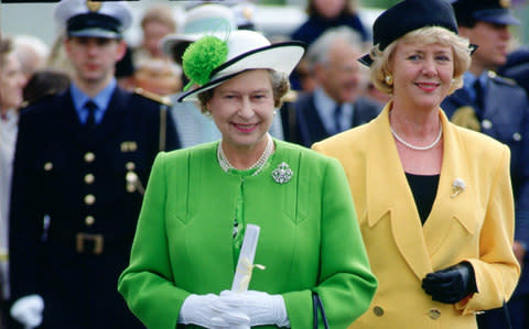 President Vigdis Finnbogadottir of Iceland with the Queen in 1990 - Credit: Tim Graham/Getty Images