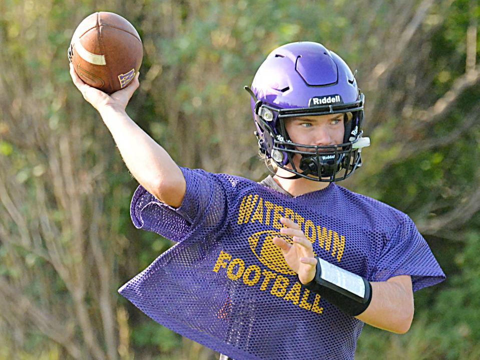 Junior quarterback Treyton Himmerich and the Watertown High School football team are scheduled to host Brookings in their season opener on Friday, Aug. 25 at 7 p.m. at Watertown Stadium.