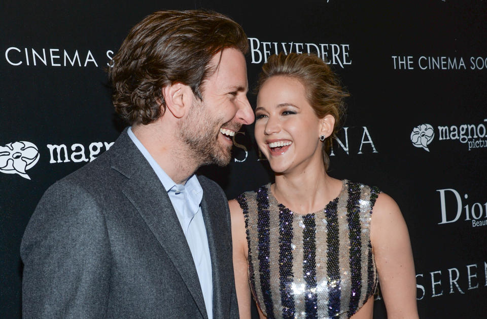 Actors Bradley Cooper and Jennifer Lawrence attend a special screening of “Serena”, hosted by The Cinema Society and Dior Beauty, at the Landmark Sunshine Cinema on Saturday, March, 21, 2015, in New York. (Photo by Evan Agostini/Invision/AP)