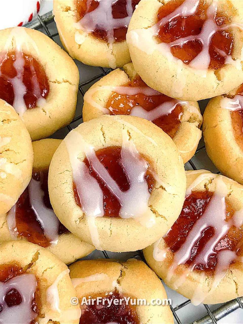 Air Fryer Strawberry Thumbprint Cookies