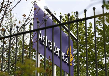 A sign is seen at an AstraZeneca site in Macclesfield, central England April 28, 2014. REUTERS/Darren Staples