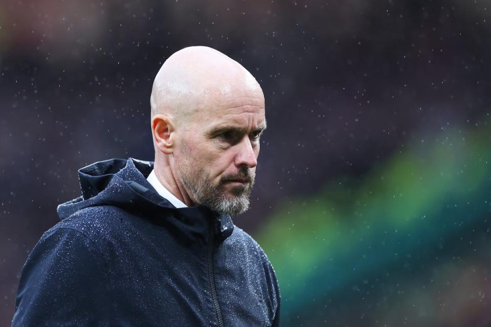 Out of road: Erik ten Hag looks likely to lose his job after a wretched Manchester United season (Getty Images)