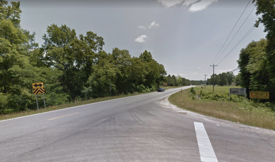 The Alabama road where the boy was hit and killed at night. Source: Google Maps