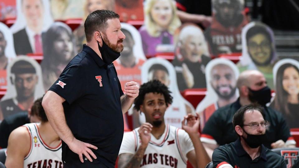 Mandatory Credit: Photo by Justin Rex/AP/Shutterstock (11786510w)Texas Tech head coach Chris Beard watches fro the sideline during the second half of an NCAA college basketball game against Texas Tech in Lubbock, TexasIowa St Texas Tech Basketball, Lubbock, United States - 04 Mar 2021.