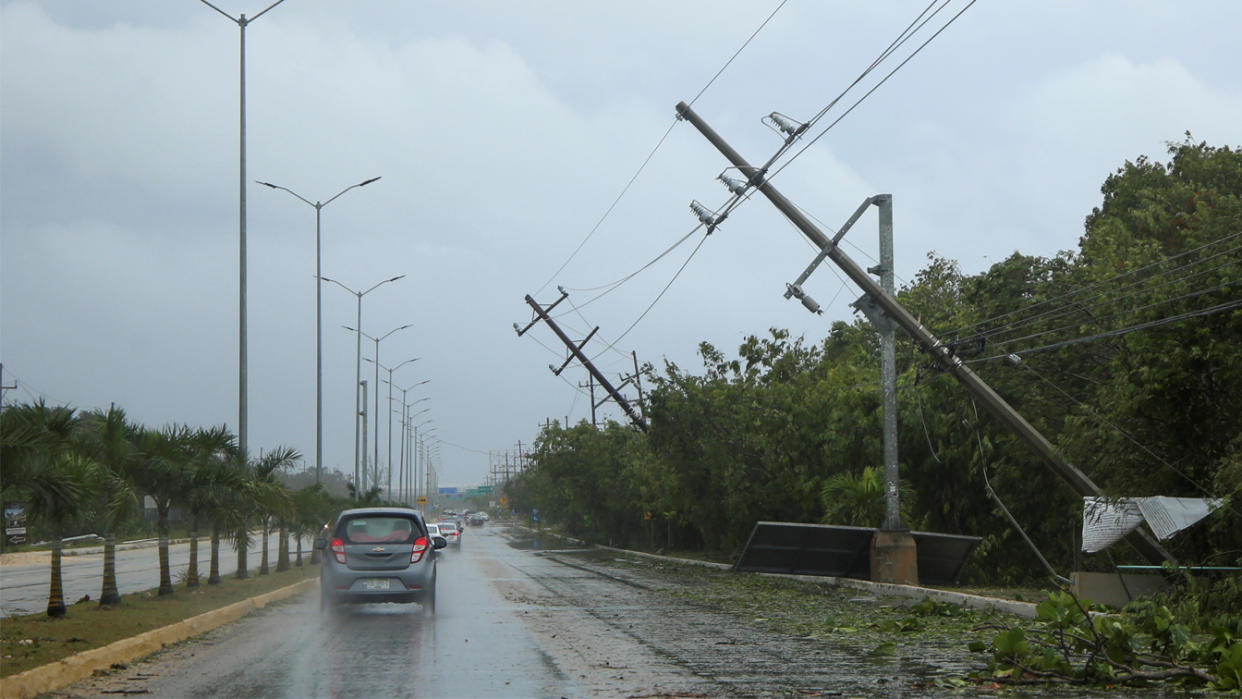 A damaged power line