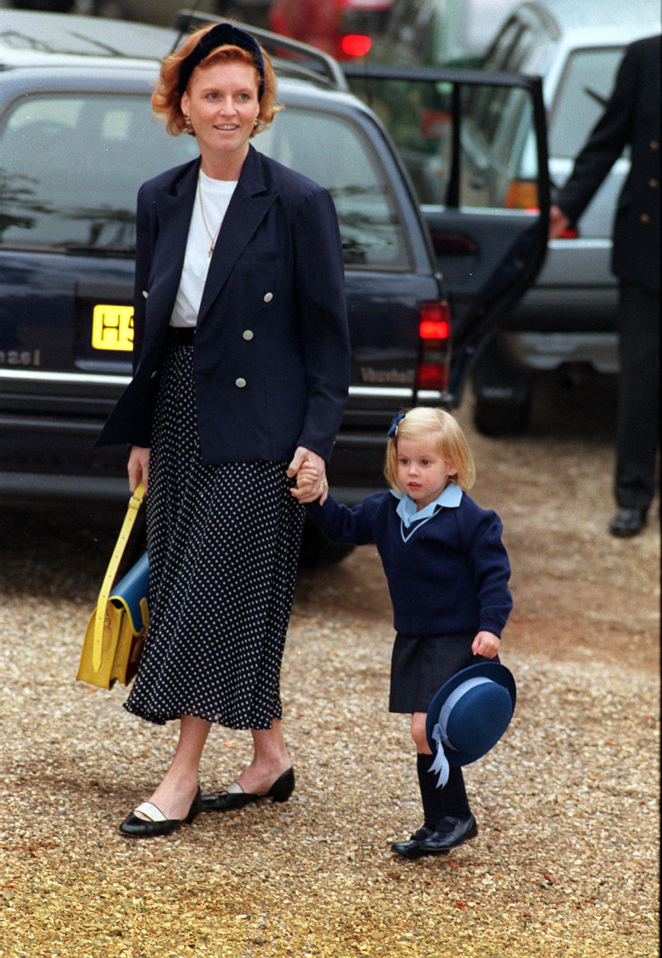 Princess Beatrice arrives for first day at Upton House preparatory school, Windsor, in September 1991