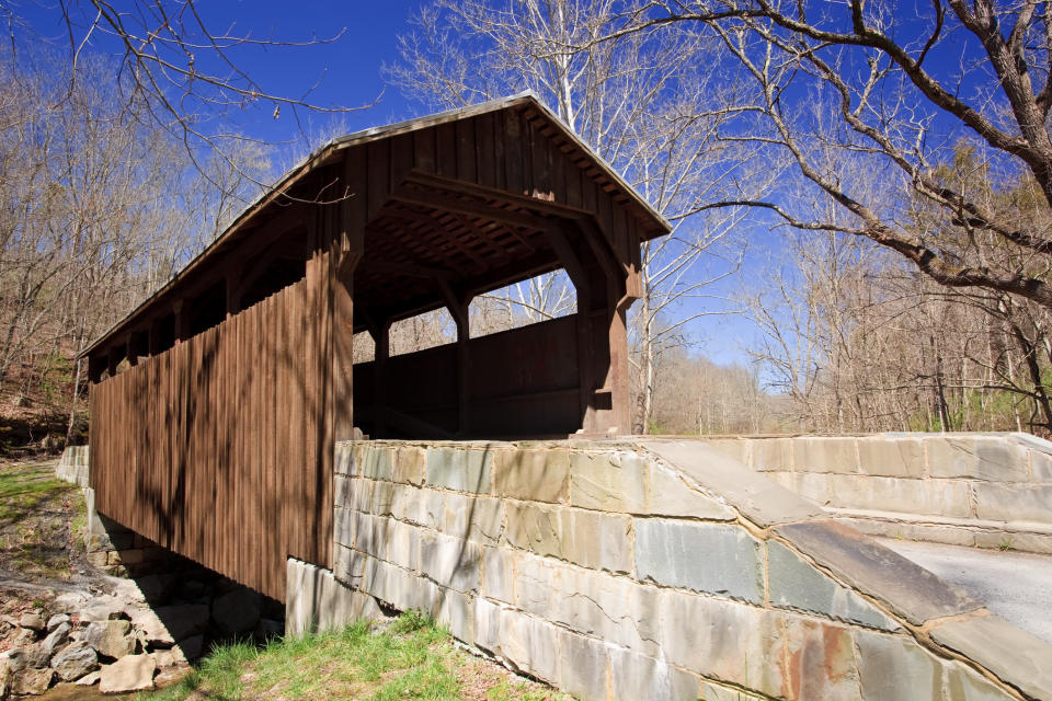 A covered bridge in Lewisberg.