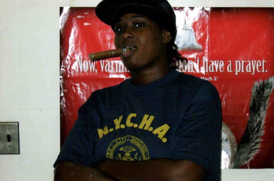 In the NYPD, Katrina Brownlee served in many different roles. In December 2003, she joined the narcotics unit and started working undercover. She took on this cigar-smoking drug-addict persona to catch drug dealers on the streets of Brooklyn and Queens. / Credit: Katrina Brownlee