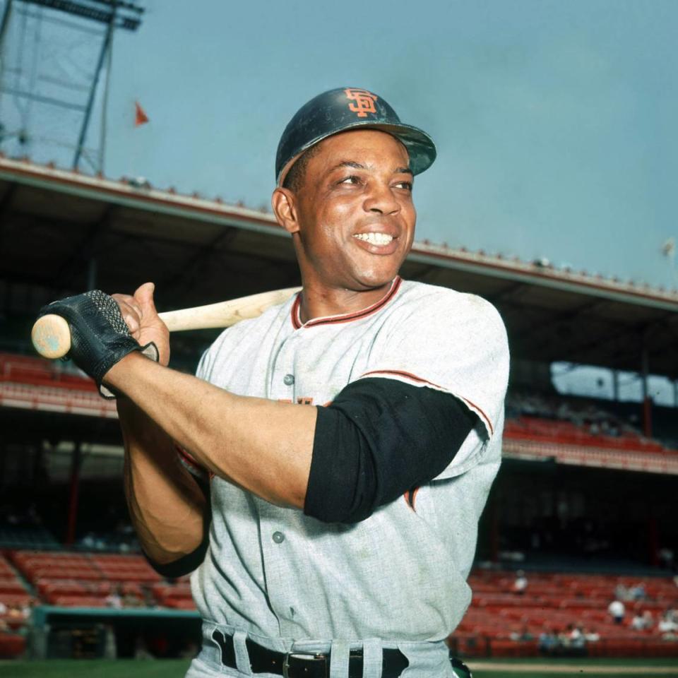 San Francisco Giants outfielder Willie Mays poses for a portrait.
