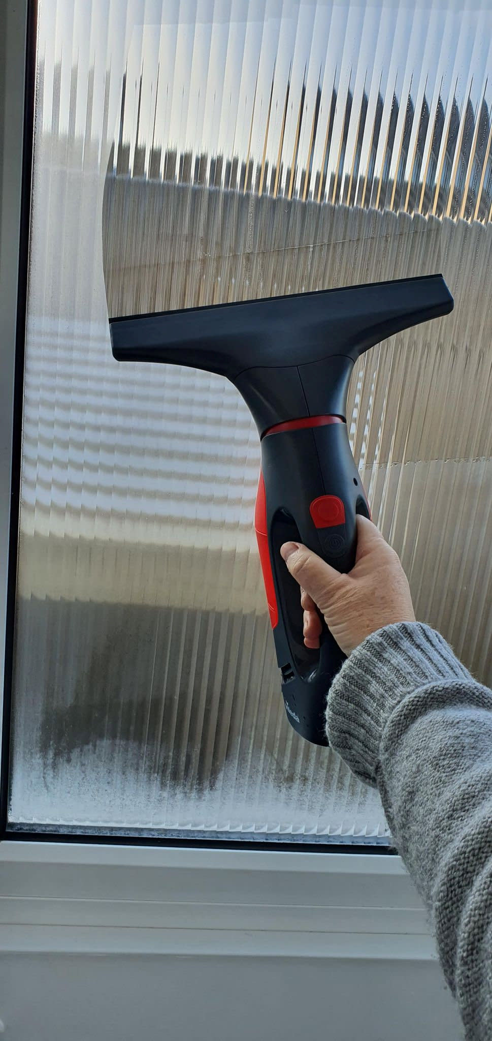 Collinson uses a window vacuum that ensures her home remains damp-free. (Kerry Collinson/SWNS)