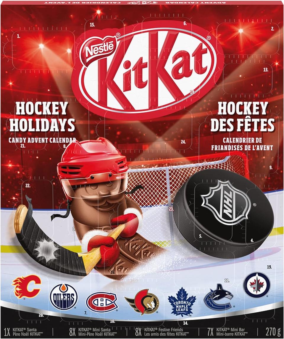 Nestle KitKat Hockey Holidays NHL Advent Calendar. Image via Amazon.