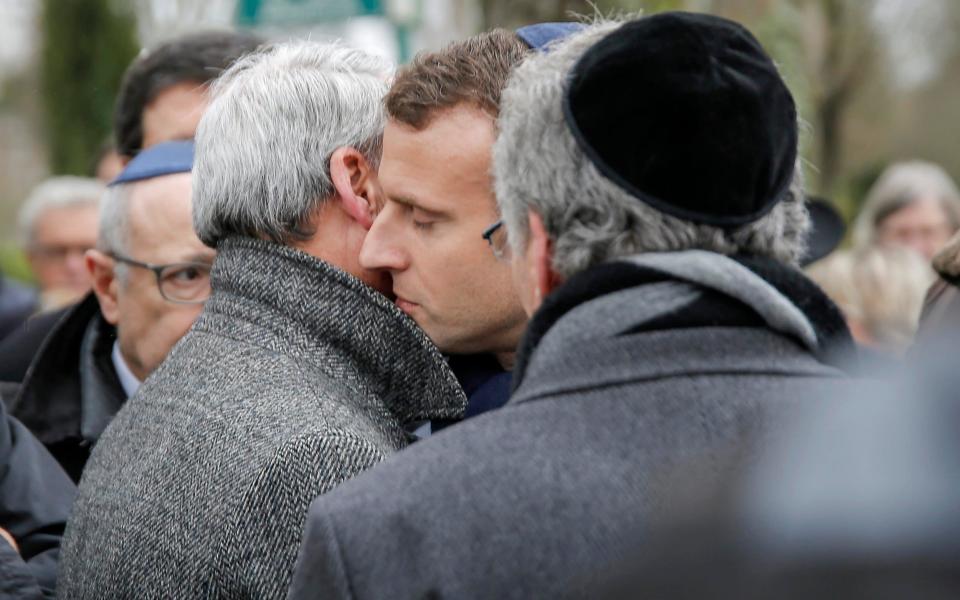 Emmanuel Macron consoled the two sons of the French holocaust victim who brutally killed in her Paris flat - E-Press / Splash News/Splash News