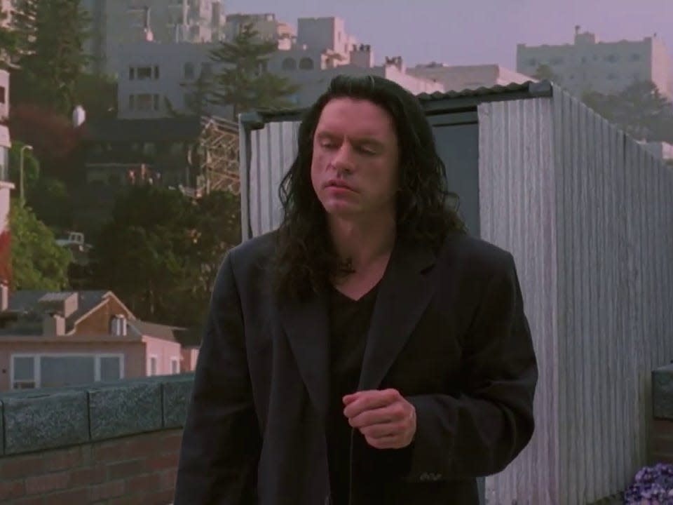 the room rooftop scene tommy wiseau i did not hit her