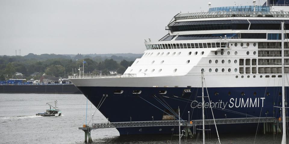 A Celebrity Summit cruise ship is docked in Portland Harbor on Tuesday, June 25, 2019.