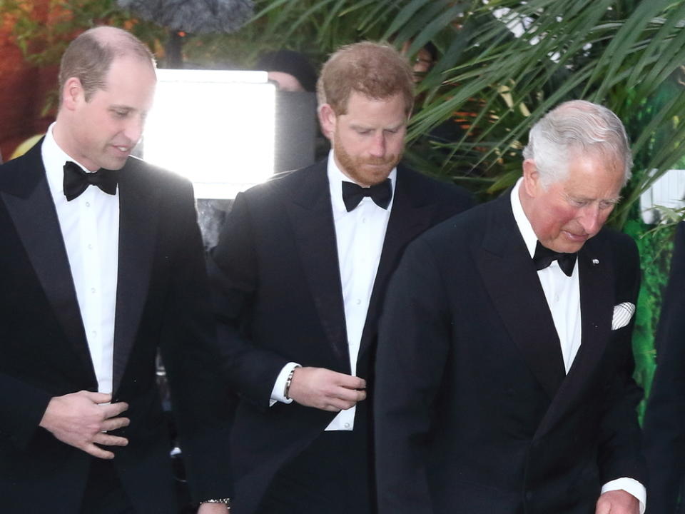 Können sich Prinz William (v.l.n.r.), Prinz Harry und Prinz Charles wieder versöhnen? (Bild: Landmark Media/Keith Mayhew/ImageCollect)