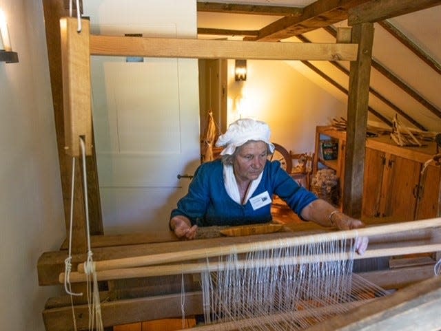 Dennis Historical Society member Susan Kelley, an expert on the 18th-century barn loom, will be demonstrating its use at a special one-day-only event.